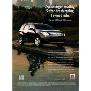 2008 Suzuki XL7 V6 Crossover SUV Vintage Print Ad City Park Waterfront Wall Art